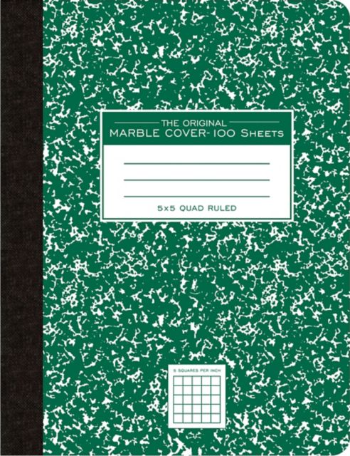 COMPBK 9.75x7.5 100PG 5x5 GRN