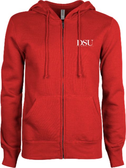 Delaware State ENZA Womens Fleece Full Zip Hoodie DSU Academic Without Flags - ONLINE ONLY