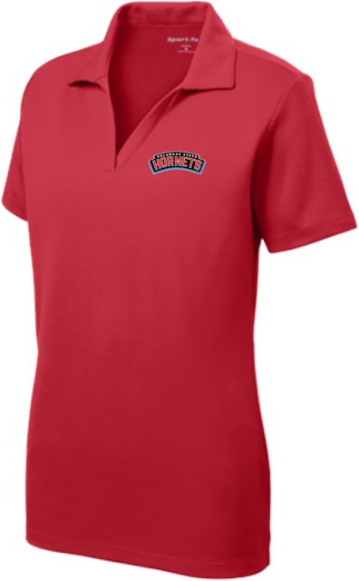 Delaware State Womens Dry Mesh Polo Delaware State Primary Athletic Wordmark - ONLINE ONLY